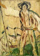 Miloš Alexander Bazovský, The Gamekeeper, 1935, oil on canvas laid down on cardboard
