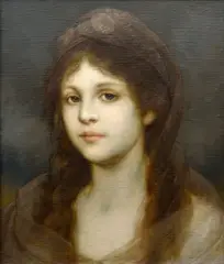Gabriel von Max, Portrait of a Girl, 1880s/1890s, oil on canvas