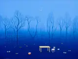Josef Velčovský, Evening in Kersko (Homage to Bohumil Hrabal), 2014, acrylic on canvas laid down on cardboard
