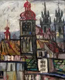 Theodor Pištěk, Towers, 1960, oil on canvas