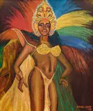 Karel Gott, Lady Carneval, 1993, oil on canvas