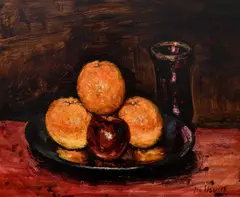 Jan Slavíček, Still Life with Oranges, 1930s, oil on wood panel