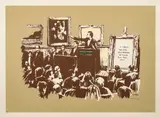Morons (Sepia) by Banksy, 2007, screenprint in colours, sold Nov 2021