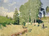 Pierre Eugène Montézin, Troupeau de vaches (Landscape with Cowsi), circa 1900, oil on canvas