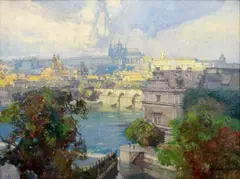Jaroslav Šetelík, View of Hradčany, 1923, oil on canvas