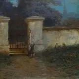 Karel Rašek, In front of the Park Gate, 1913, oil on canvas