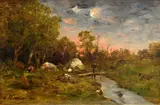 Antonín Chittussi, Landscape with a Foot Bridge