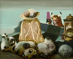 Josef Liesler, Stones, 1985, oil on hardboard