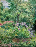 Augustin Satra, Garden, after 1900, oil on canvas laid down on cardboard