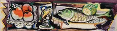 Emil Filla, Still Life with Fish and Lemon, 1949, oil on wood panel