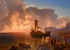 Max Haushofer, The Funeral of a Viking King (Walhalla), 1849, oil on canvas