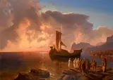 Max Haushofer, The Funeral of a Viking King (Walhalla), 1849, oil on canvas