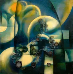 Teodor Rotrekl, Cosmos, 1965, mixed media (assemblage, nitrocellulose lacquer) on wood panel