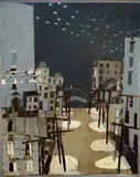 Vladimír Fuka, Night City, 1957, oil on hardboard