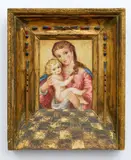 Linka Procházková, Mother with Child, 1930s, oil on wood panel