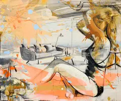 Martin Krajc, Sweet Caroline, 2020, mixed media (acrylic, charcoal) on canvas