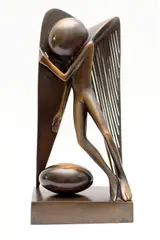Stefan Milkov, Angel and an Egg, 2020, bronze