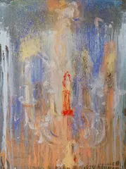 Jakub Špaňhel, Chandelier, 2015–2021, mixed media (acrylic, pigment) on canvas