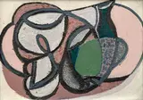 Emil Filla, Still Life on a Tray, 1933, mixed media (oil, enamel, sand) on canvas