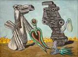František Janoušek, Fossil People II, 1938, tempera on canvas
