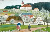 Josef Lada, Spring, 1944, gouache on cardboard