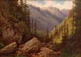 Kleinarltal near Salzburg by Charlotte Piepenhagen-Mohr, 1950s–1960s, oil on cardboard, sold May 2022