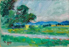 Miloslav Holý, From the Orlicko Region, 1958, oil on cardboard laid down on hardboard
