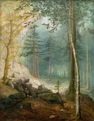 Jan Minařík, Morning in the Woods, 1890s, oil on canvas