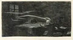 Nocturne by Jaroslav Panuška, before 1897, mixed media (ink, watercolor) on cardboard, sold May 2022