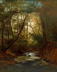 Alois Kirnig, Forest Stream, 1888, oil on canvas
