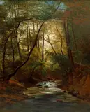 Alois Kirnig, Forest Stream, 1888, oil on canvas