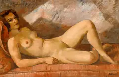 Lying Nude by František Zdeněk Eberl, circa 1946, oil on canvas, sold May 2022