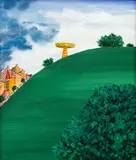 Tomáš Bím, Old Žižkov, 1960s–1970s, tempera on canvas