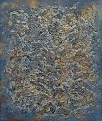 Robert Piesen, Gehinnom, 1970, mixed media (enamel, lacquer) on  plywood