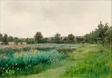 Bohuslav Dvořák, Meadow in Bloom, 1896, oil on wood panel