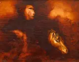 Josef Vyleťal, Apocalyptic Rider, 1986, oil on plywood