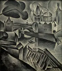 Bohumil Kubišta, Old Prague Motif, 1911, oil on canvas