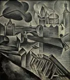 Bohumil Kubišta, Old Prague Motif, 1911, oil on canvas