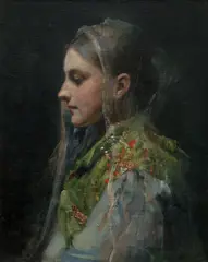 Vojtěch Hynais, Portrait of a Young Woman, 1886, oil on canvas