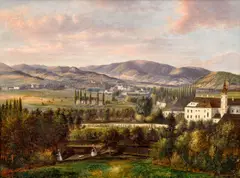 Ferdinand Lepié, View of Velké Losiny, 1870, oil on canvas