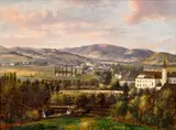 Ferdinand Lepié, View of Velké Losiny, 1870, oil on canvas