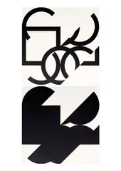 Divided Circles and a Square, Two Dimensions (diptych) by Jan Kubíček, 1988–1992, acrylic on canvas, sold May 2022