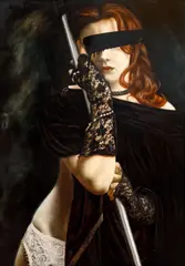 Karel Balcar, Lady in Lace, 1993–2001, oil on wood panel