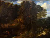 Cornelius Huysmans, Wooded Landscape with Staffage, first quarter of the 18th century, oil on canvas