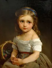 Émile Munier, Girl with Basket of Plums, 1875, oil on canvas