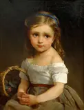 Émile Munier, Girl with Basket of Plums, 1875, oil on canvas