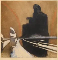 František Kupka, Resistance – The Black Idol, 1900–1903, colour etching and aquatint on paper