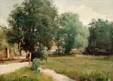 Josef Procházka, Walk in Summer, 1940s–1950s, oil on cardboard
