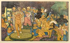 Josef Vácha, Salome, 1913–1914, colour woodcut on paper