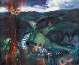 Landscape by the Jizera River by Josef Jira, 1978, oil on canvas, sold Nov 2022